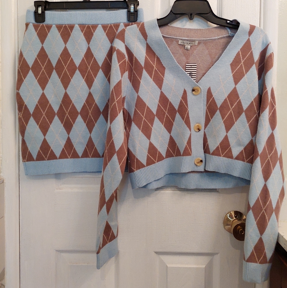[Haute Monde] Argyle Jacquard Women Set